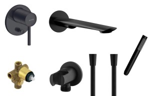 Kludi Bozz zestaw wannowy podtynkowy z wylewką czarny mat