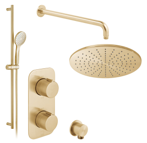 Vado Individual tablet zestaw z deszczownicą 30 złoto szczotkowane IND-SS-TAB2-BRG