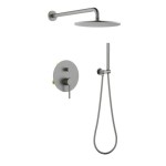 Blue Water Boston Zestaw prysznicowy podtynkowy z deszczownicą i prysznicem BOS-ZKP.150 GRAFIT (GUN METAL)