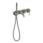 Blue Water Boston Zestaw wannowy podtynkowy z wylewką i prysznicem BOS-ZWP.200 GRAFIT (GUN METAL)