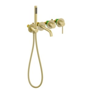 Blue Water Boston Zestaw wannowy podtynkowy z wylewką i prysznicem BOS-ZWP.200 ZŁOTO SZAMPAŃSKIE