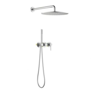 Blue Water Boston Zestaw prysznicowy podtynkowy z deszczownicą i prysznicem BOS-ZKP.350 NIKIEL (kolor STALI)