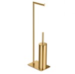 HOZZE Lori gold stojak z uchwytem na papier i szczotką WC złoto szczotkowane 400-030G