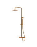 LAVITA ORION Natynkowy zestaw prysznicowy termostatyczny z deszczownicą Brushed Copper 5900378357315