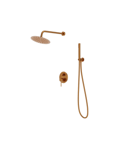 LAVITA ORION Podtynkowy zestaw prysznicowy z deszczownicą Brushed Copper 5900378357339