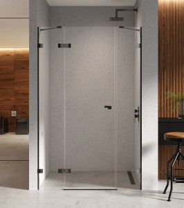 New Trendy EVENTA Black Chrome drzwi prysznicowe z dodatkową ścianką 170 cm lewe EXK-6143