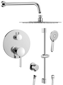 SAPHO ICONIC zestaw prysznicowy z baterią podtynkową, 2 wyjścia, przesuwny uchwyt prysznica, chrom AF042-02