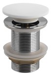 SAPHO THIN korek umywalkowy 5/4", klik-klak, Rockstone grzybek, biały mat WN721