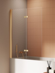 New Trendy NEW SOLEO Gold Brushed parawan nawannowy 110 cm lewy składany P-0187