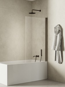 New Trendy NEW SOLEO Gunmetal Brushed parawan nawannowy 90 cm składany P-0140