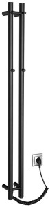 SAPHO PAPINADO elektryczna suszarka na ręczniki, 109x1200mm, 40W, czarny mat ER340