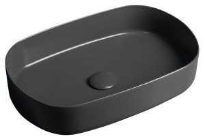 SAPHO INFINITY OVAL umywalka ceramiczna nablatowa, 55x36cm, antracyt 10NF65055-2C