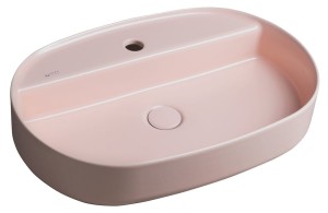 SAPHO INFINITY OVAL umywalka ceramiczna nablatowa, 60x40cm, salmon 10NF65060-2S