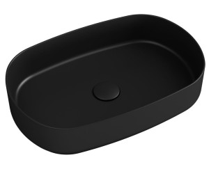 SAPHO INFINITY OVAL umywalka ceramiczna nablatowa, 55x36cm, czarny mat 10NF65055-2N