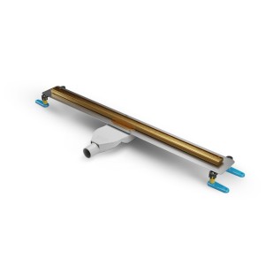 New Trendy Odwodnienie liniowe Visio Slim Gold Brushed, z rusztem szczotkowanym w kolorze złotym 70 cm OL-0082