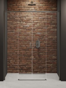 New Trendy Prime Gunmetal Brushed 130 cm Drzwi wnękowe, podwójne D-0899A