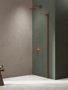New Trendy NESTA Copper Brushed ścianka Walk-in 8 mm 120 cm WSPORNIK KĄTOWY „L” K-1751-WL