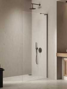 New Trendy NESTA Gunmetal Brushed ścianka Walk-in 8 mm 80 cm WSPORNIK KĄTOWY „L” K-1755-WL
