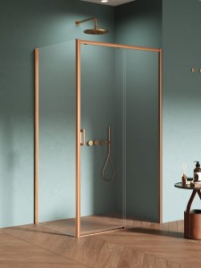 New Trendy Prime Copper Brushed Kabina prysznicowa, drzwi pojedyncze, przesuwne 140x100 prawa D-0821A/D-0343B