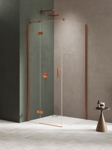 New Trendy Nesta Copper Brushed Kabina prysznicowa, pojedyncze drzwi,lewa 110x100 K-4611