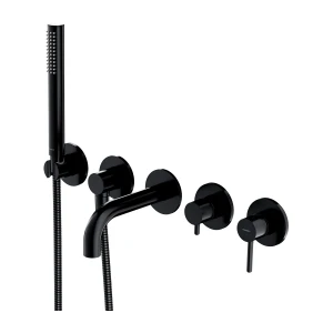 OMNIRES Y bateria wannowa 5-otworowa podtynkowa czarny półmat Y1237-1SBL