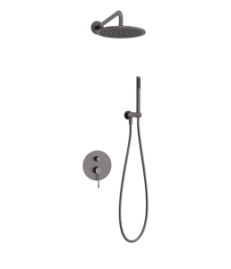 VAYER Futus Gunmetal Brushed Zestaw podtynkowy z deszczownicą VRL-8261HB+VRL-5361HB