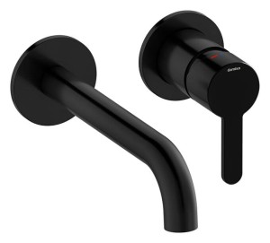 Damixa Silhouet Zestaw elementów 180 mm zewnętrznych z wylewką podtynkowej baterii umywalkowej matowa czerń   746266100