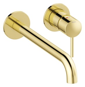 Damixa Zestaw elementów 250 mm zewnętrznych z wylewką podtynkowej baterii umywalkowej polerowany mosiądz pvd 146167700