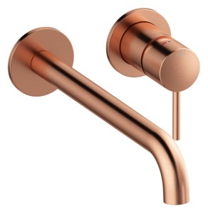 Damixa Zestaw elementów 250 mm zewnętrznych z wylewką podtynkowej baterii umywalkowej szczotkowana miedź pvd 146168700