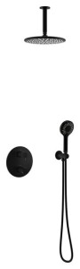 Damixa Silhouet HS2 podtynkowy zestaw prysznicowy termostatyczny matowa czerń 571246100