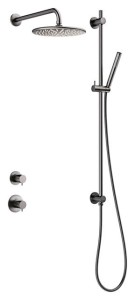 Damixa Silhouet DR1 - Podtynkowy termostatyczny zestaw prysznicowy polerowany szczotkowany grafit pvd 570515500