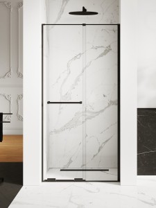 New Trendy SMART Black drzwi prysznicowe 160 cm suwane, reling EXK-6636