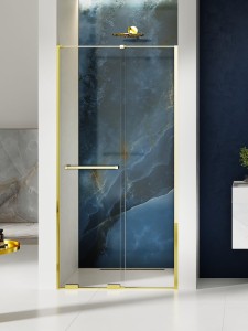 New Trendy SMART Light Gold drzwi prysznicowe 130 cm suwane, reling EXK-6686