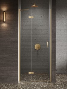 New Trendy NESTA Gold Brushed drzwi prysznicowe 120 cm lewe D-0874A