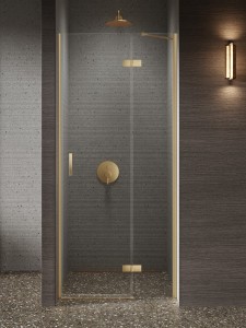 New Trendy NESTA Gold Brushed drzwi prysznicowe 120 cm prawe D-0875A